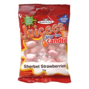 Juicees Sugar Free Strawb Sherbet Candies 75g
