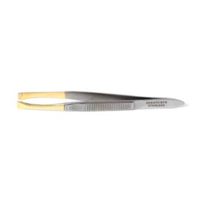 MANICARE - FLAT TWEEZERS GOLD PLATED