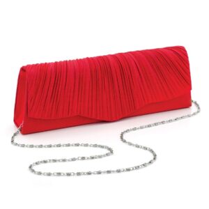 RUFFLE CLUTCH BAG - RED