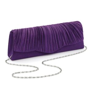 RUFFLE CLUTCH BAG - PURPLE