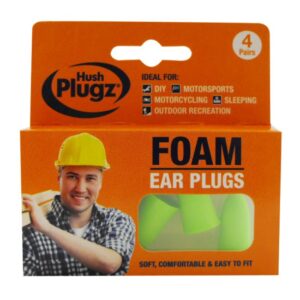 HUSH PLUGS - FOAM BULLET DIY EARPLUGS 4 PAIRS