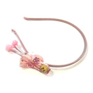 NARROW ALICEBAND WITH PINK DOLL MOTIF