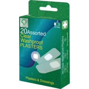 A & E - Plasters Clear Washproof 20's