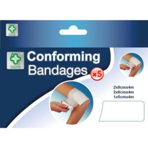 A & E - Conforming Bandages 5's Assorted