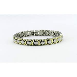 TWO COLOUR HEART MAGNETIC LINK BRACELET - Medium