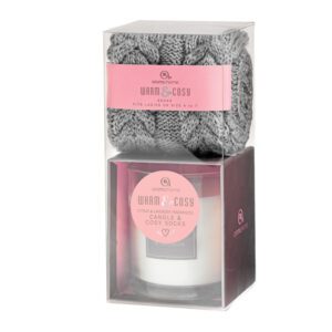 Warm & Cosy Grey Candle & Sock Set