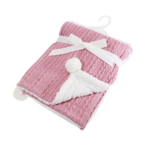 PINK OR WHITE CABLE KNIT WRAP