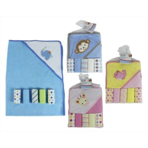 1ST STEPS - HOODED TOWEL + 5 WASH CLOTHS