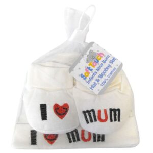 SOFT TOUCH - MUM/DAD HAT & BOOTEE SET