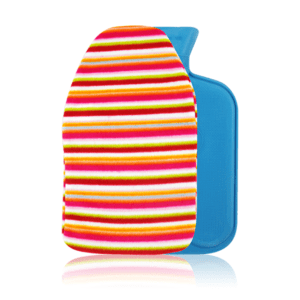 Hot Water Bottles with Striped Fleece Cover 2Ltr
