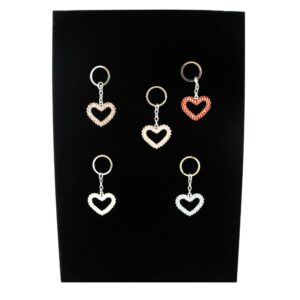 DIAMANTE HEART KEYRING