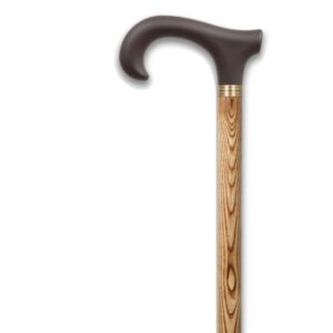 MYHEALTH - BLACK/WOOD - CURVED WALKING STICK