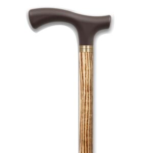 MYHEALTH - BLACK/WOOD - STRAIGHT WALKING STICK