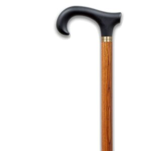MYHEALTH - BLACK/WOOD - CURVED WALKING STICK