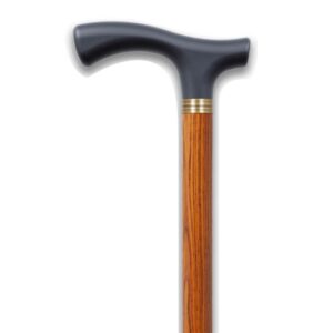 MYHEALTH - BLACK/WOOD - STRAIGHT WALKING STICK