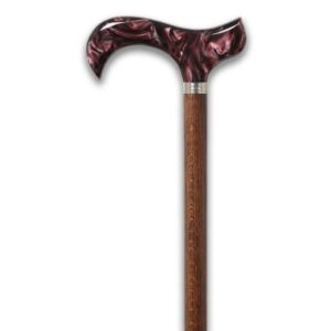 MYHEALTH - RED MARBLE HANDLE WALKING STICK