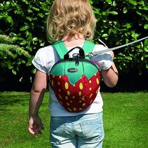 TODDLER DAYSACK WITH LEAD REIN - STRAWBERRY