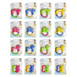 1ST STEPS - BABY ANIMAL SHAPE RATTLE 4/ASSORTED