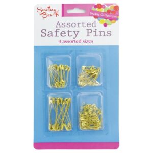 GOLD SAFETY PINS ASST. SIZES 100pk
