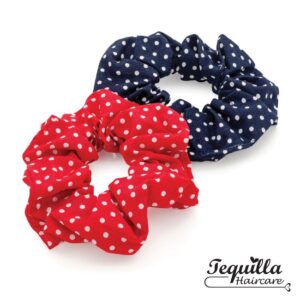 HAIR SCRUNCHIES RED/NAVY
