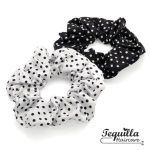 HAIR SCRUNCHIES BLACK/WHITE