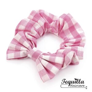 PINK GINGHAM BOW SCRUNCHIE