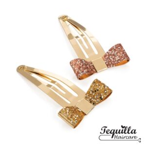 Small Rose Glitter Gold Bow Sleepies x 2