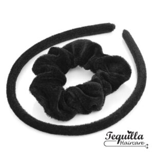VELVET ALICEBAND/SCRUNCHIE - BLACK