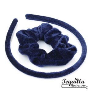 VELVET ALICEBAND/SCRUNCHIE - NAVY