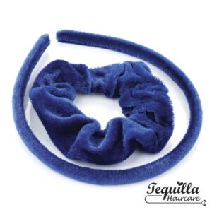 VELVET ALICEBAND/SCRUNCHIE - BLUE