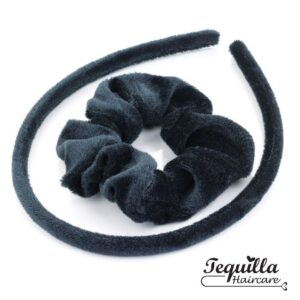 VELVET ALICEBAND/SCRUNCHIE - GREEN