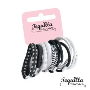Black and White Mixed Elastics x14