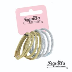 Gold & Silver Glitter Elastics x 8
