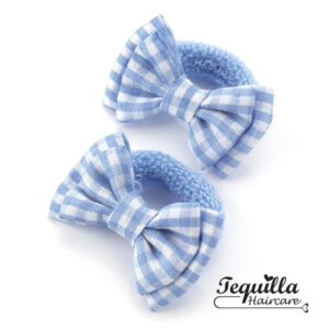 BLUE GINGHAM BOW PONIO