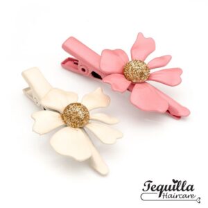 GLITTER EFFECT FLOWER CLIP SET