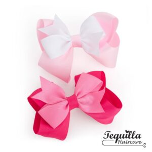 Pink Duo Bow Clips