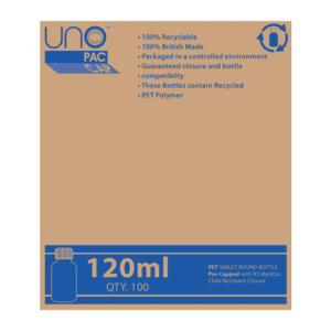 Unopac™ Amber Round PET Bottle 120ml