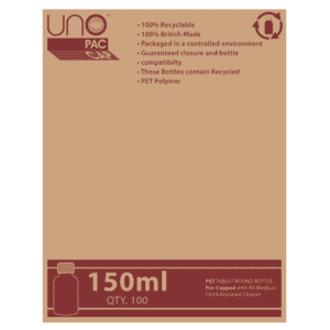 Unopac™ Amber Round PET Bottle 150ml