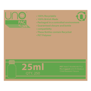 Unopac™ Amber Round PET Bottle 25ml