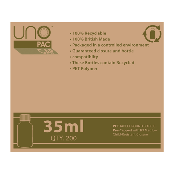 Unopac™ Amber Round PET Bottle 35ml