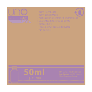 Unopac™ Amber Round PET Bottle 50ml