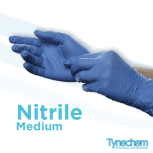 NITRILE P/F GLOVES x100 - MEDIUM