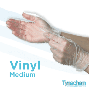VINYL P/F GLOVES x100 -MEDIUM