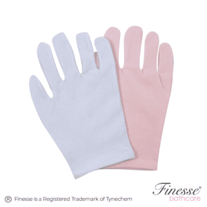 FINESSE >1Pr MOISTURISING GLOVES - COTTON