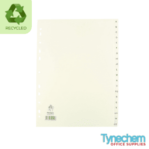 A4 PLASTIC INSERTS - A-Z WHITE X20