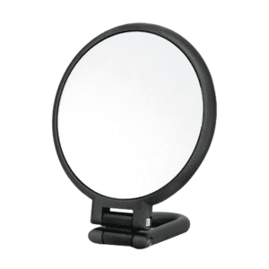 HAND-HELD OVAL MIRROR - CHARCOAL GREY