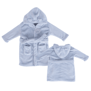 SUPER PLUSH BLUE HOODED DRESSING GOWN
