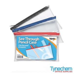 SEE THROUGH PENCIL CASE 200X125MM - 12 PACK