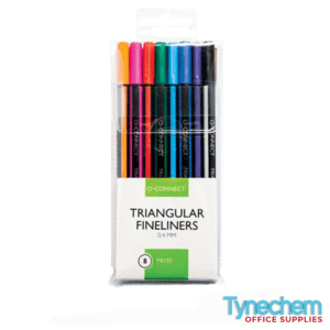 Q-CONNECT TRIANGULAR FINELINERS ASSORTED COLOUR - 8 PACK