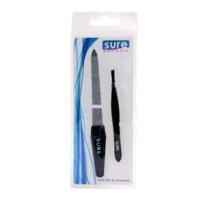 SURE MANICURE - SPECIAL BLACK TWEEZER/SAPHIRE FILE